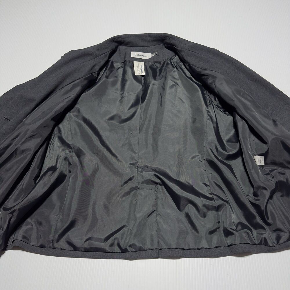 Calvin Klein Women’s Blazer Size 16W Gray Charcoal Office Career Jacket NEW - Picture 5 of 8